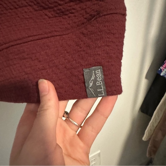 LL bean burgundy red full zip up jacket - Picture 4 of 8